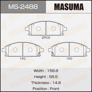 Колодки тормозные передние к-кт Masuma MS-2488 фото