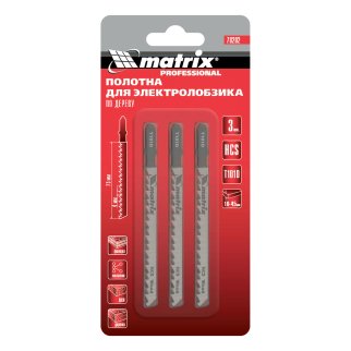 Полотна для электролобзика по дереву, 3 шт. T101D, 75 х 4мм, HCS MATRIX фото 4