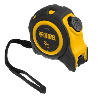 Рулетка 8м 25мм обрезиненный корпус, автм. фиксация DENZEL фото 3