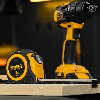 Рулетка 8м 25мм обрезиненный корпус, автм. фиксация DENZEL фото 7