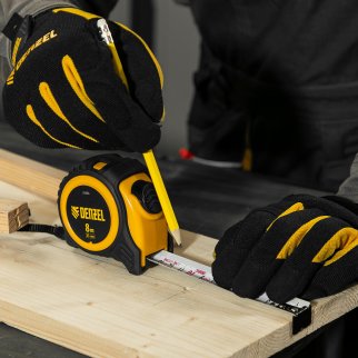 Рулетка 8м 25мм обрезиненный корпус, автм. фиксация DENZEL фото 8