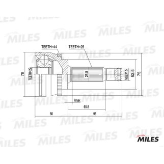 ШРУС наружный передний MILES GA20537 фото