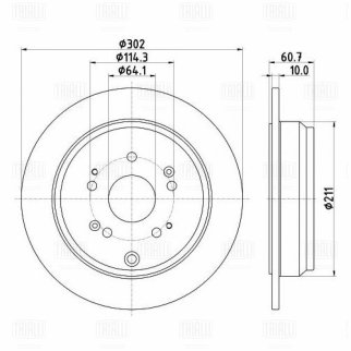 Диск тормозной задний TRIALLI DF 230117 фото 3