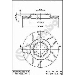 Диск тормозной brembo 09.7011.75 фото