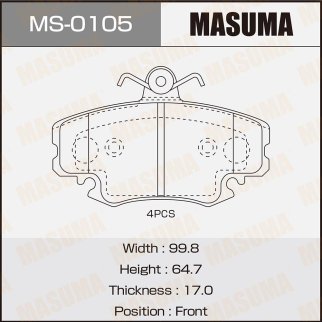 Колодки тормозные передние к-кт Masuma MS-0105 фото