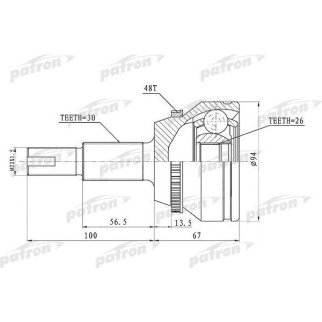 Шрус привода PATRON PCV1436 фото