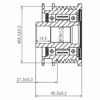 Шкив с обгонной муфтой генер. для а/м VAG A4 (00-)/(04-) 1.8T/2.0i STARTVOLT SGP 1832 фото 3
