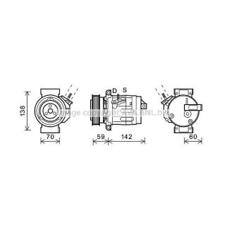 Компрессор системы кондиционирования AVA CTK035 фото