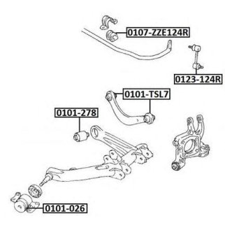 Втулка заднего стабилизатора ASVA 0107-ZZE124R фото