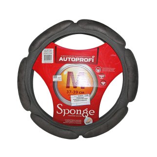 Оплетка на руль SP-5026 (M) DARK GREY алькантара AUTOPROFI фото