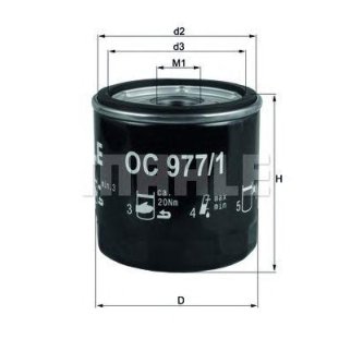 Фильтр масляный MAHLE OC 9771 фото