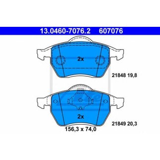 Колодки тормозные дисковые передн, FORD: GALAXY 1.9 TDI/2.0 i/2.3 16V/2.8 i V6/2.8 i V6 4x4 95-06  SEAT: ALHAMBRA 1.8 T 20V/1.9 TDI/2.0 i 96-10  VW: SHARAN 1.8 T 20V/1.9 TDI фото