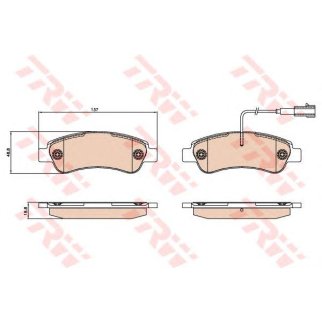 Колодки тормозные задние дисковые к-кт TRW GDB2068 фото