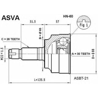 ШРУС наружный ASVA HN-6-0 фото