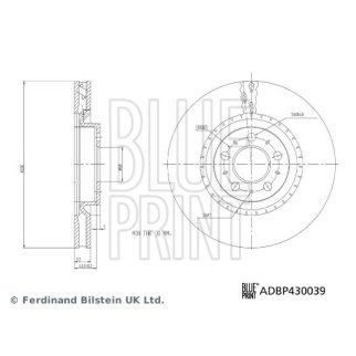 Диск тормозной передний вентилируемый lue Print ADBP430039 фото