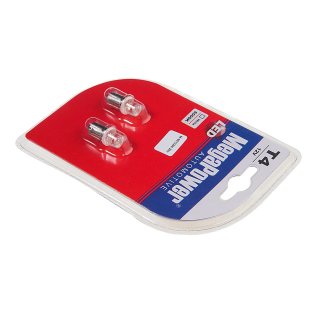 Лампа T4W (BA9s) 1 LED CONCAVE WHITE блистер (2 шт) 6000K 12V MEGAPOWER фото 1