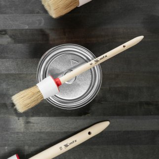 Кисть круглая № 6 (30 мм), натуральная щетина, деревянная ручка MATRIX фото 7