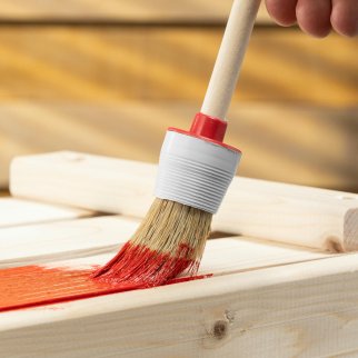 Кисть круглая № 6 (30 мм), натуральная щетина, деревянная ручка MATRIX фото 1