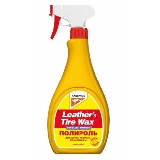 Полироль матовый (кож.,рез.,пласт.) Leather & Tire Wax Low Gloss lite( без губки), 500мл KANGAROO фото