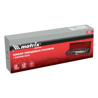 Набор головок торцевых 1/2" 10-24 мм, с трещоткой 12 пр. MATRIX фото 15