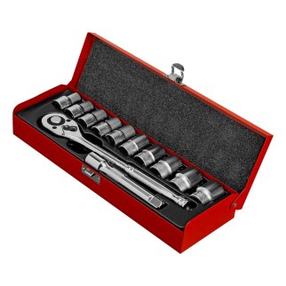 Набор головок торцевых 1/2" 10-24 мм, с трещоткой 12 пр. MATRIX фото