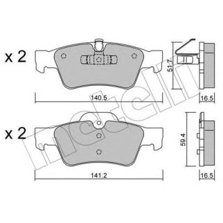 Колодки тормозные задние дисковые к-кт metelli 22-0568-1 фото