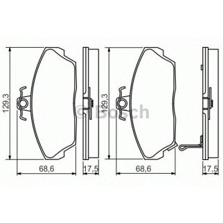 Колодки тормозные передние к-кт BOSCH 0 986 495 233 фото
