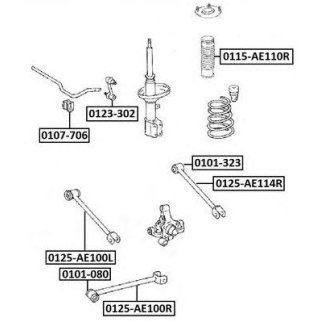 Втулка заднего стабилизатора ASVA 0107-706 фото