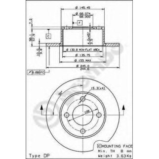 Диск тормозной brembo 08.5510.10 фото
