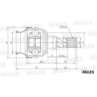ШРУС внутренний MILES GA10015 фото 3