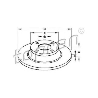 Торм.диск передний [280x13] 4 отв. 13mm VAG TOPRAN ( X+ China) фото
