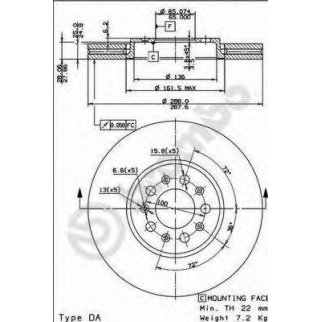 Диск тормозной brembo 09.7010.21 фото