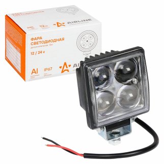 Фара светодиодная квадратная, 4 LED направленный свет, 12W (76х76х46) 12/24V (ALED001) фото