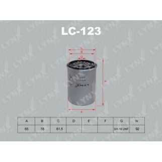 Фильтр масляный LYNXauto LC-123 фото