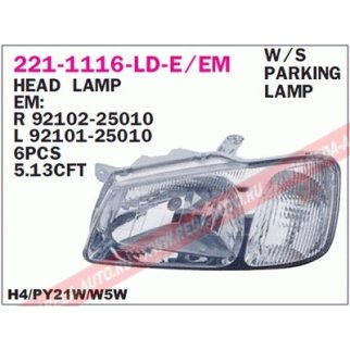 Фара левая DEPO 221-1116L-LD-EM фото