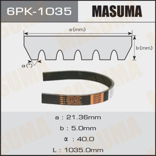 Ремень ручейковый Masuma 6PK-1035 фото