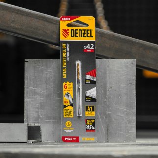 Сверло спиральное по металлу 4,2 x 75мм, Р6М5, Golden Tip, многогранная заточка// Denzel фото 6