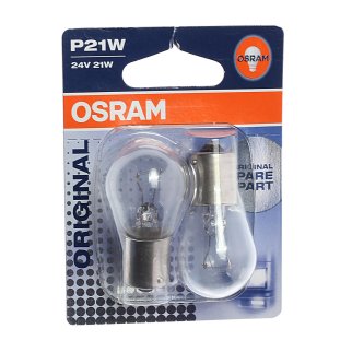 Лампа 24V P21W 21W BA15s OSRAM ORIGINAL LINE 2 шт. блистер 7511-02B фото