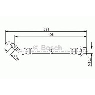1 987 481 562_шланг тормозной пер. лев.! L=390 Toyota Auris/Corolla/Verso 1.33-1.8/2.0D 07> фото