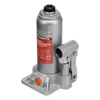 Домкрат гидравлический бутылочный, 4 т, h подъема 194-372 мм MATRIX 50763 MATRIX 50763 фото 2