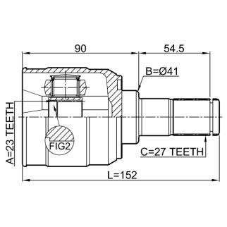 ШРУС ВНУТРЕННИЙ ЛЕВЫЙ 23X41X27, шт фото 2
