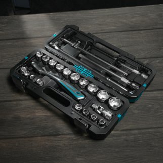 Набор инструмента 24пр. 1/2" 120 зубьев GROSS фото 1