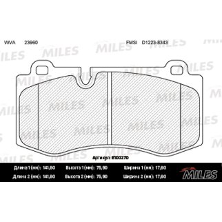 Колодки тормозные передние к-кт MILES E100270 фото