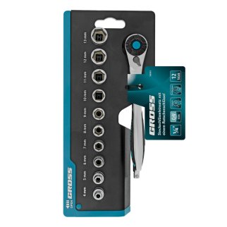 Набор торцевых головок ,трещетка 120 зубьев 12 предметов 1/4 // Gross фото 11