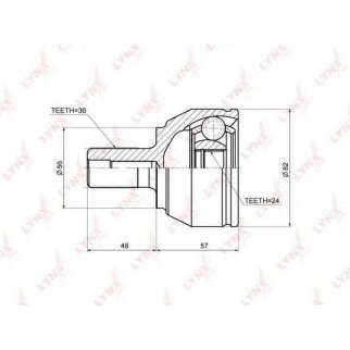 ШРУС наружный передний LYNXauto CO-3632 фото