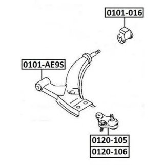 Сайлентблок ASVA 0101-AE9S фото