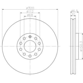 Диск тормозной передний вентилируемый MINTEX MDC1444 фото