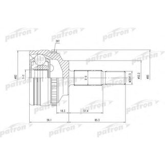 Шрус привода PATRON PCV1378 фото