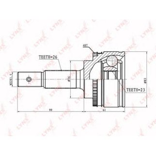 ШРУС наружный передний LYNXauto CO-7558A фото