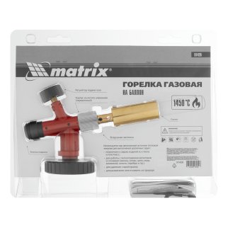 Горелка газовая пьезоподжиг, металл. корпус MATRIX фото 10